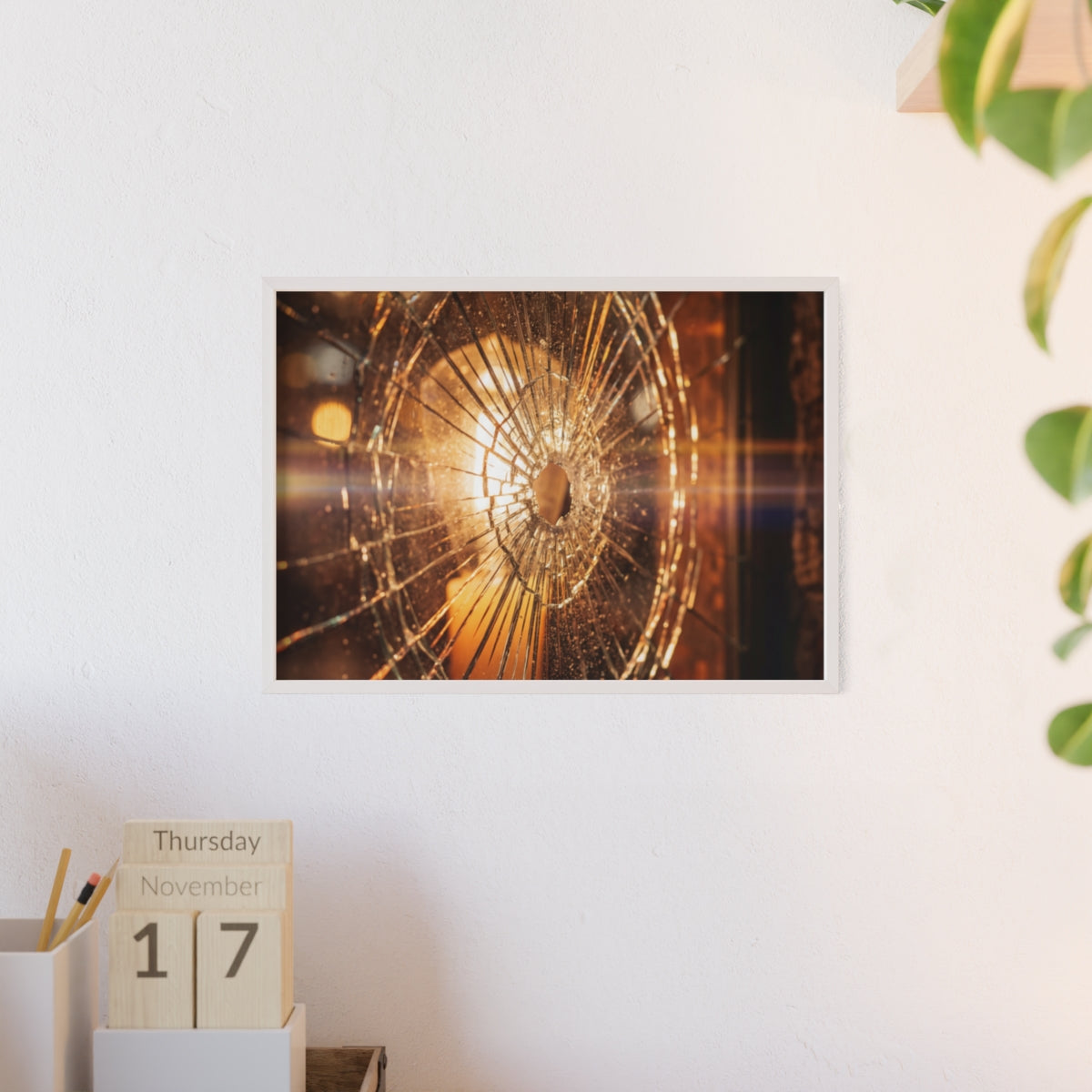 Wood Framed Poster - Cinematic Fracture — Landscape