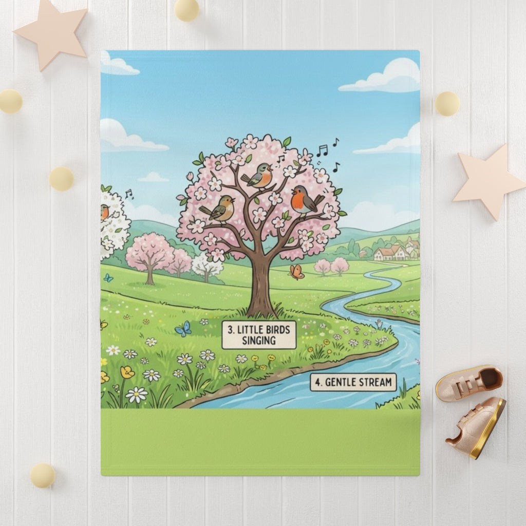 Soft Fleece Baby Blanket - Spring Meadow | Echovira Gallery