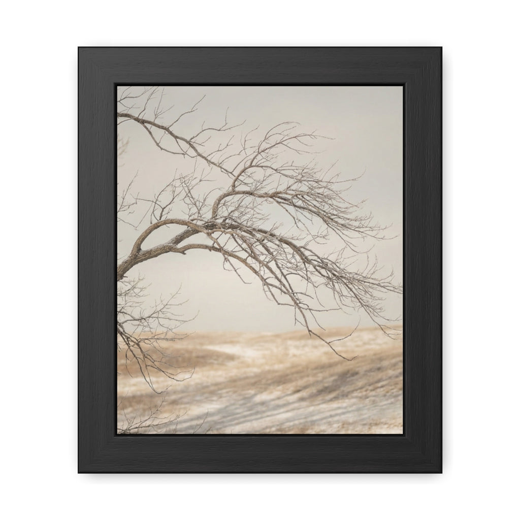 Framed Poster - Minimalist Winter Tree — Portrait