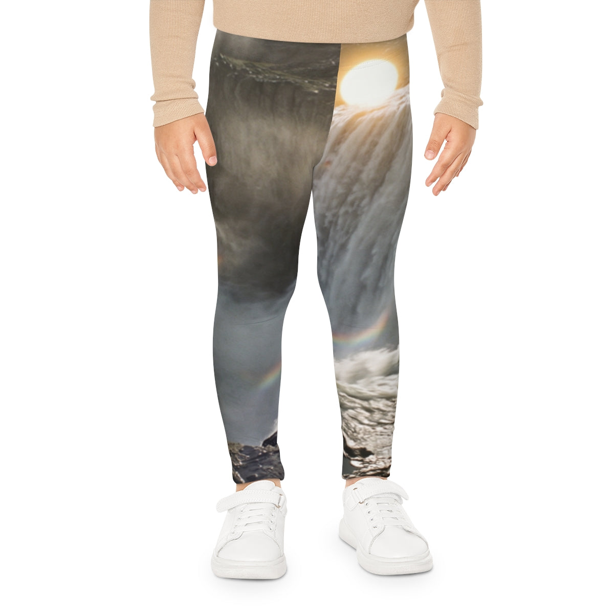 Kids Leggings with Nordic Golden Waterfall