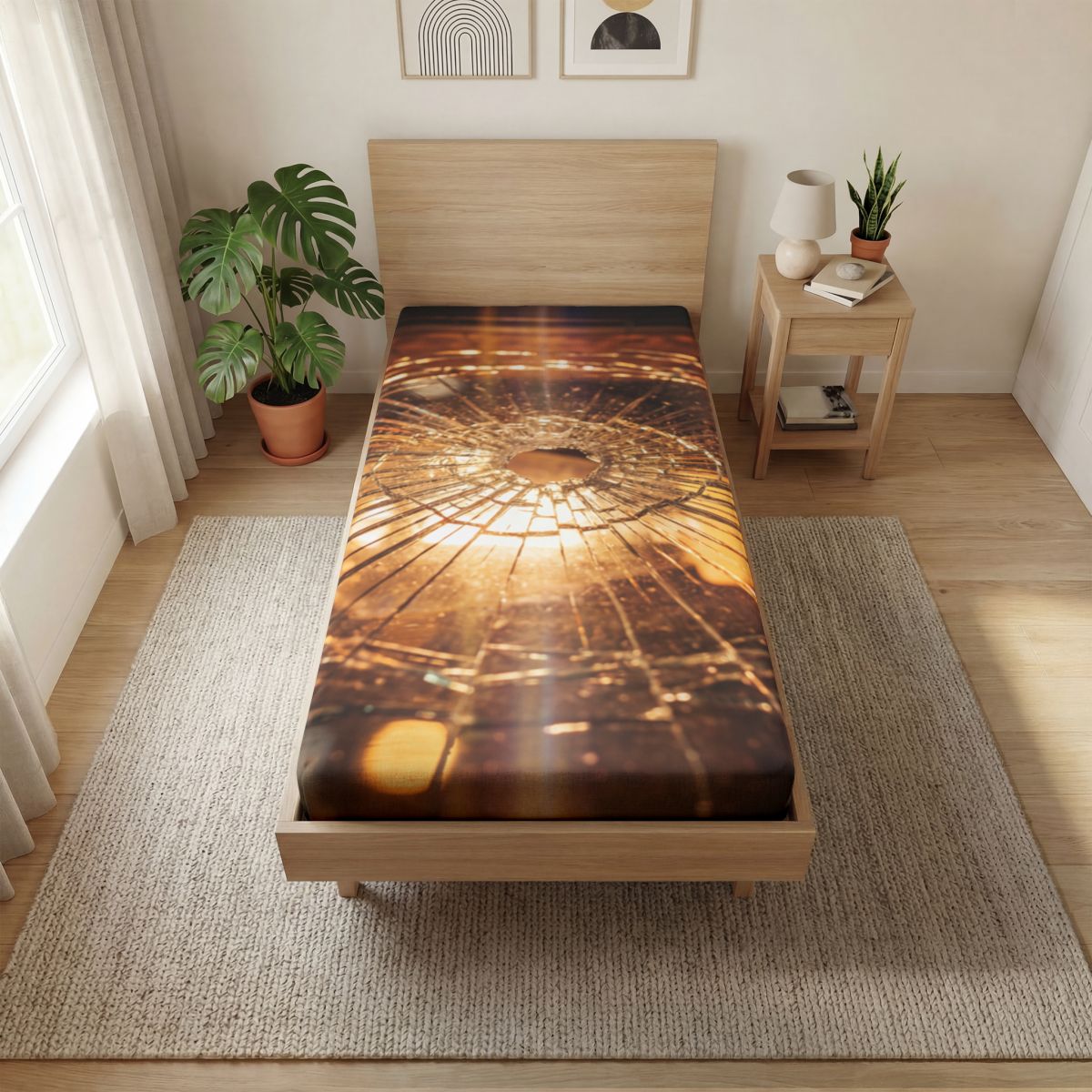 Fitted Sheet - Cinematic Amber Glow