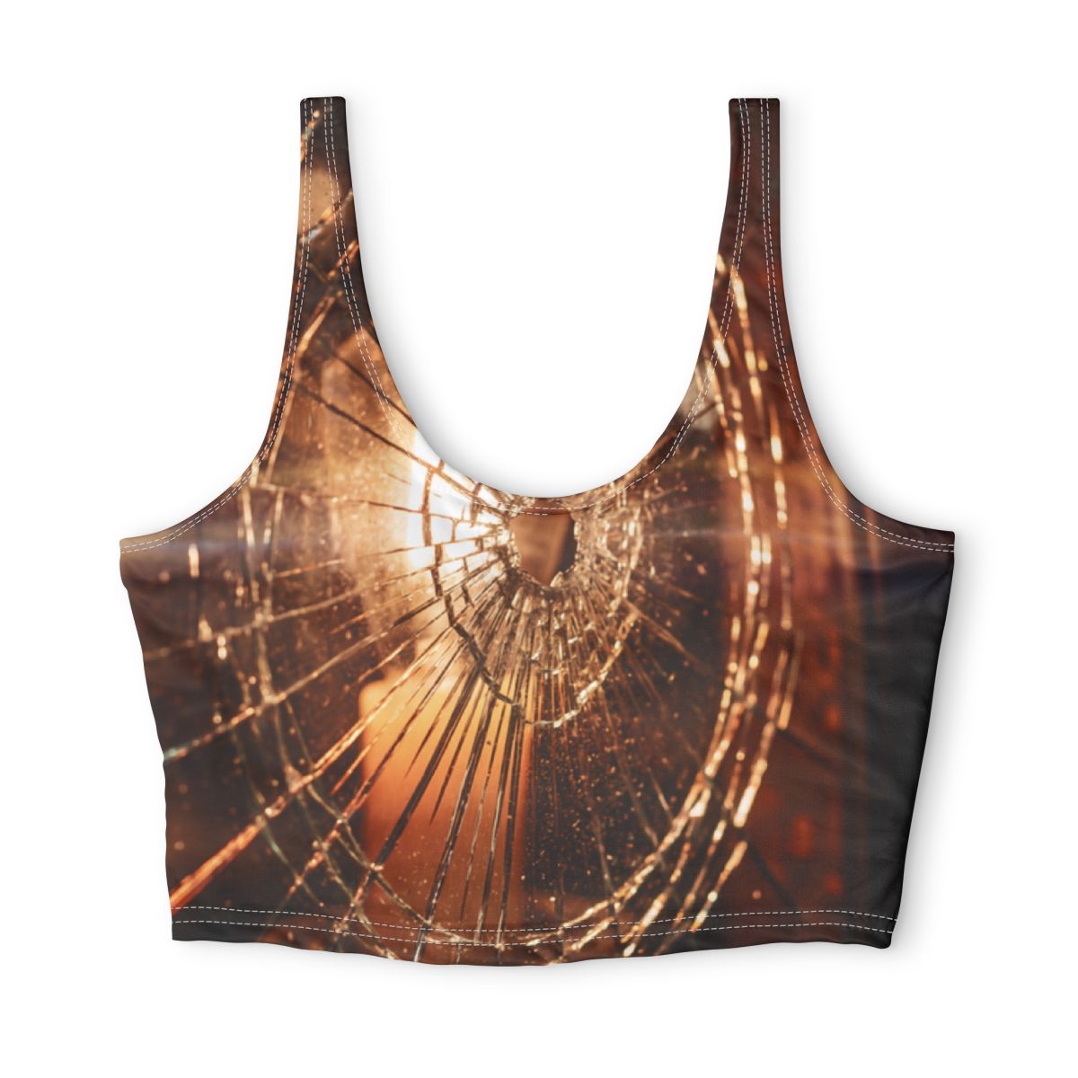 Polyester Sports Bra - Shattered Amber Light | Echovira...