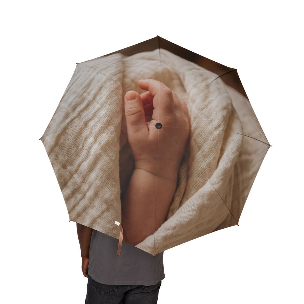 Foldable Umbrella - Soft Cream Canopy