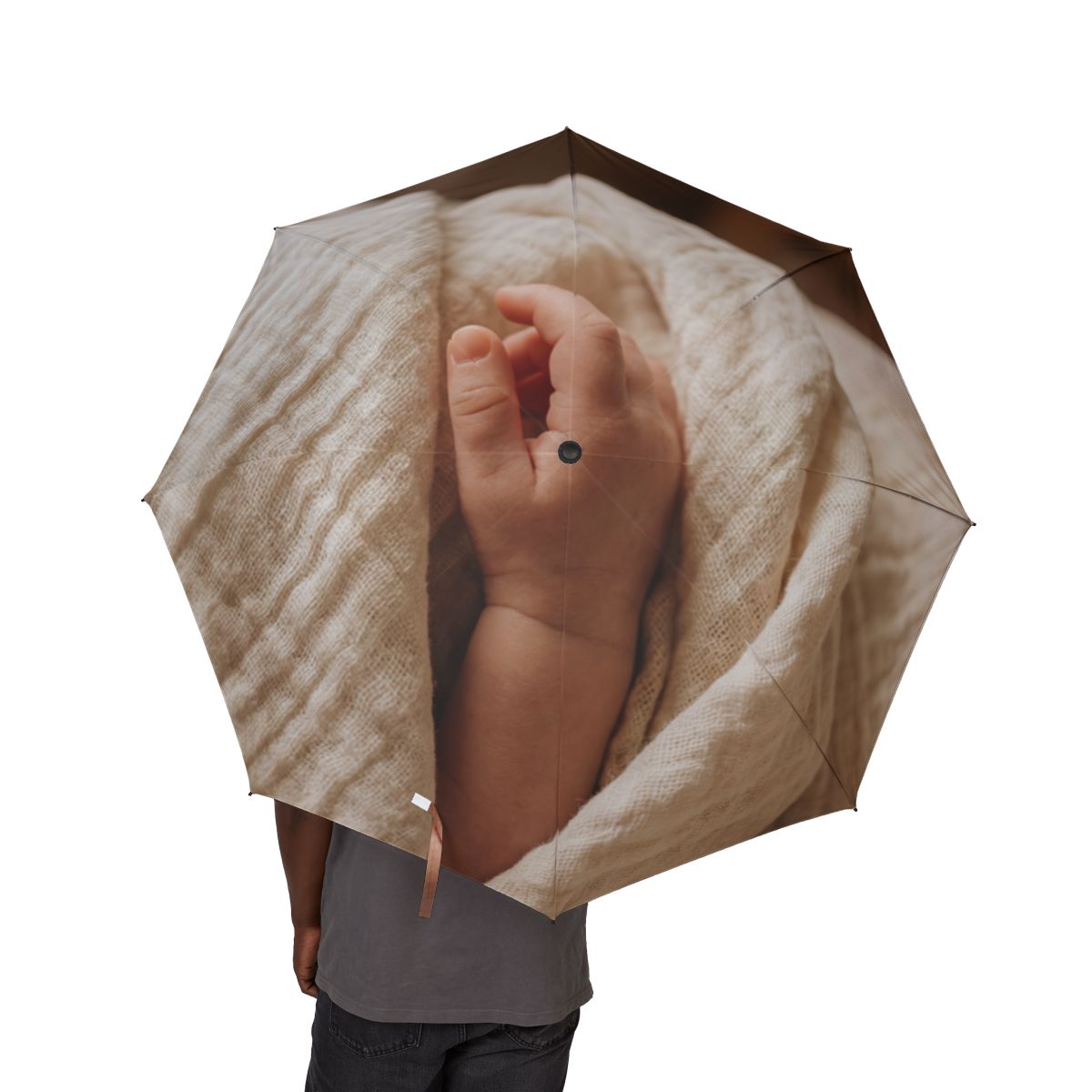 Foldable Umbrella - Soft Cream Canopy