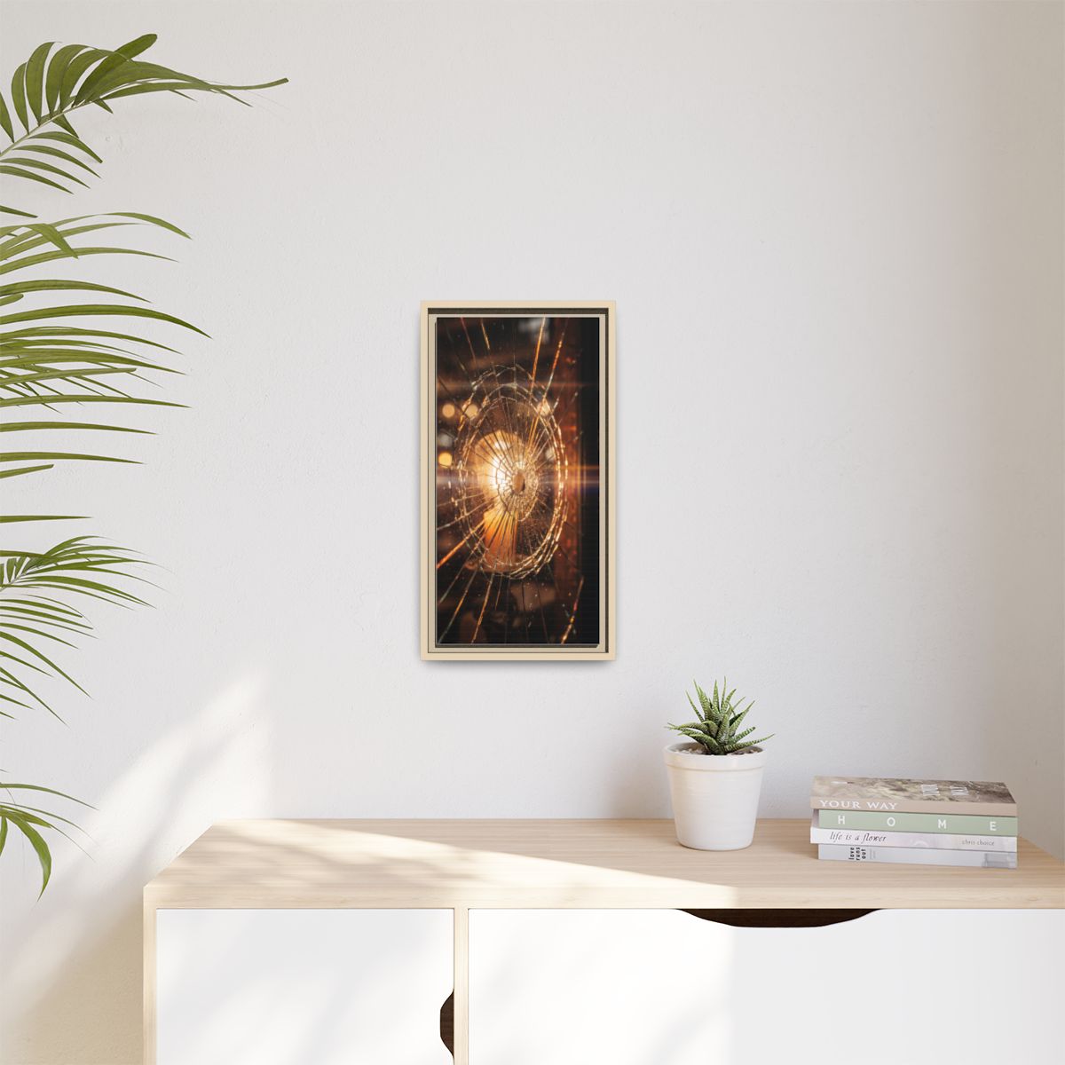 Matte Canvas, Framed - Golden Fractured Art — Natural /... |...