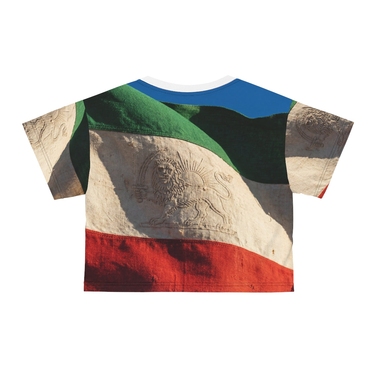 Crop Tee - Vintage Persian Lion and Sun Heritage Flag |...