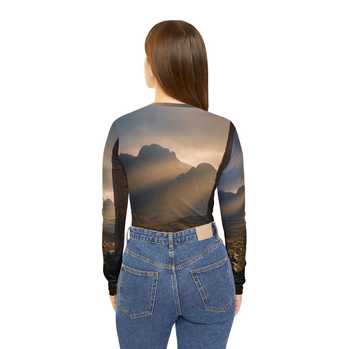 Women's Long Sleeve V-neck Shirt - Mystic Monolith Ancient...