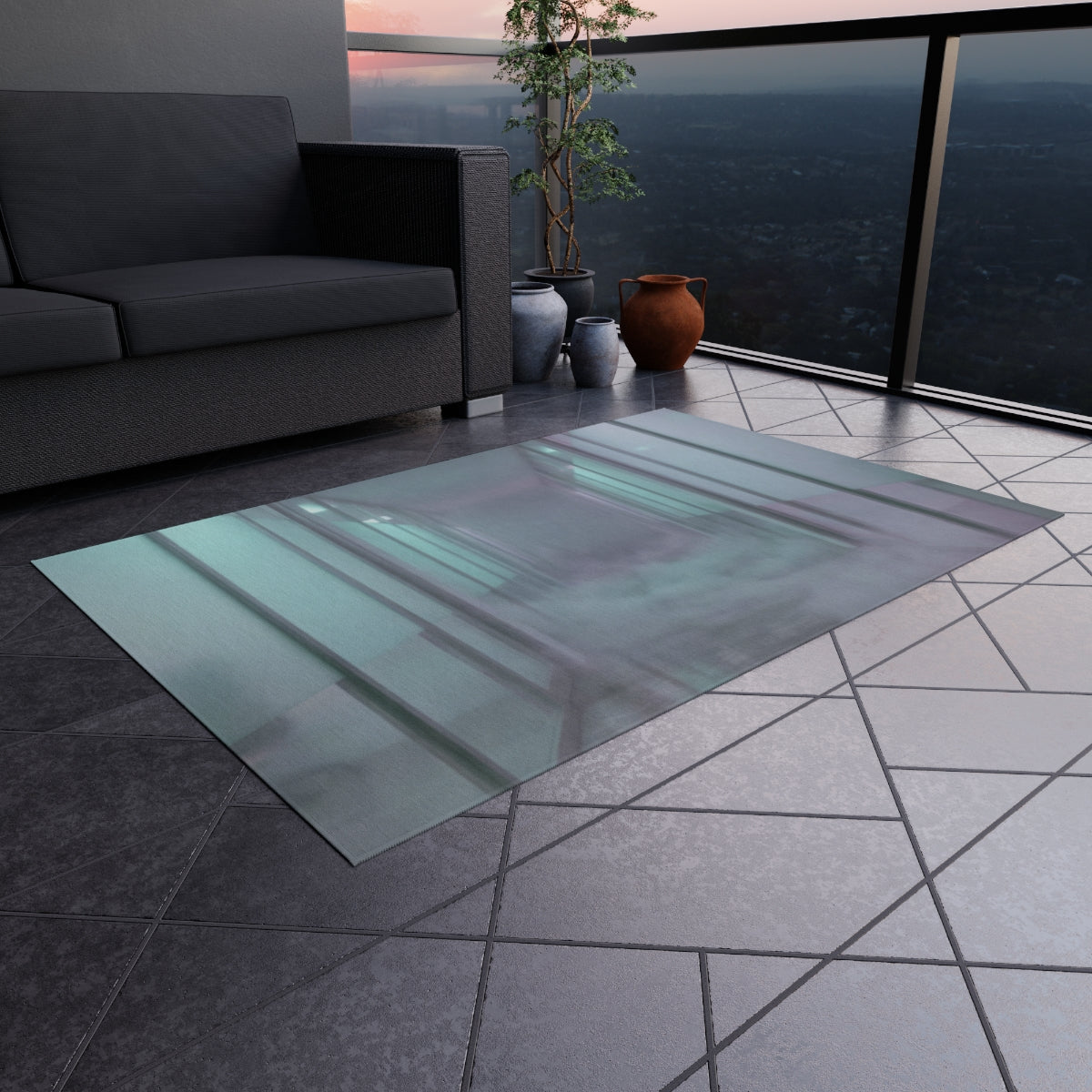 Outdoor Rug - Neon Corridor Patio | Echovira Gallery