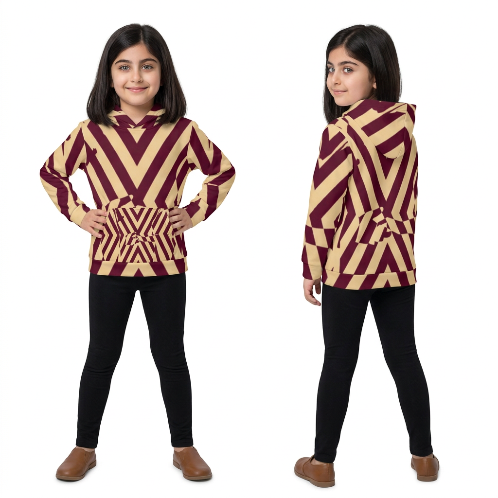 Children's Hoodie Geometric Silhouette Art