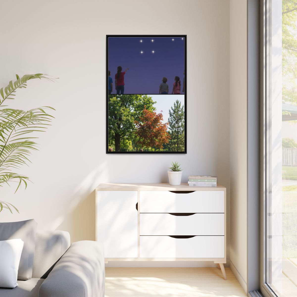 Matte Canvas, Framed - Stardust & Forest Discovery — Black /...