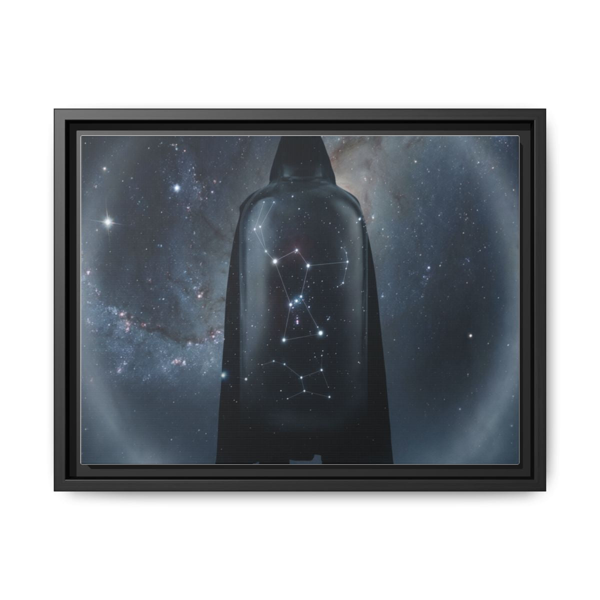 Framed Matte Canvas - Cosmic Sentinel — Black / 1.25" (10×8, 12×9, 14×11, 16×12, 20×10, 18×12, 20×16, 24×16, 24×18, 36×12, 24×20, 32×16, 30×20, 30×24, 32×24, 48×16, 36×24, 48×24, 40×30, 60×20, 48×32, 60×30 & 60×40)