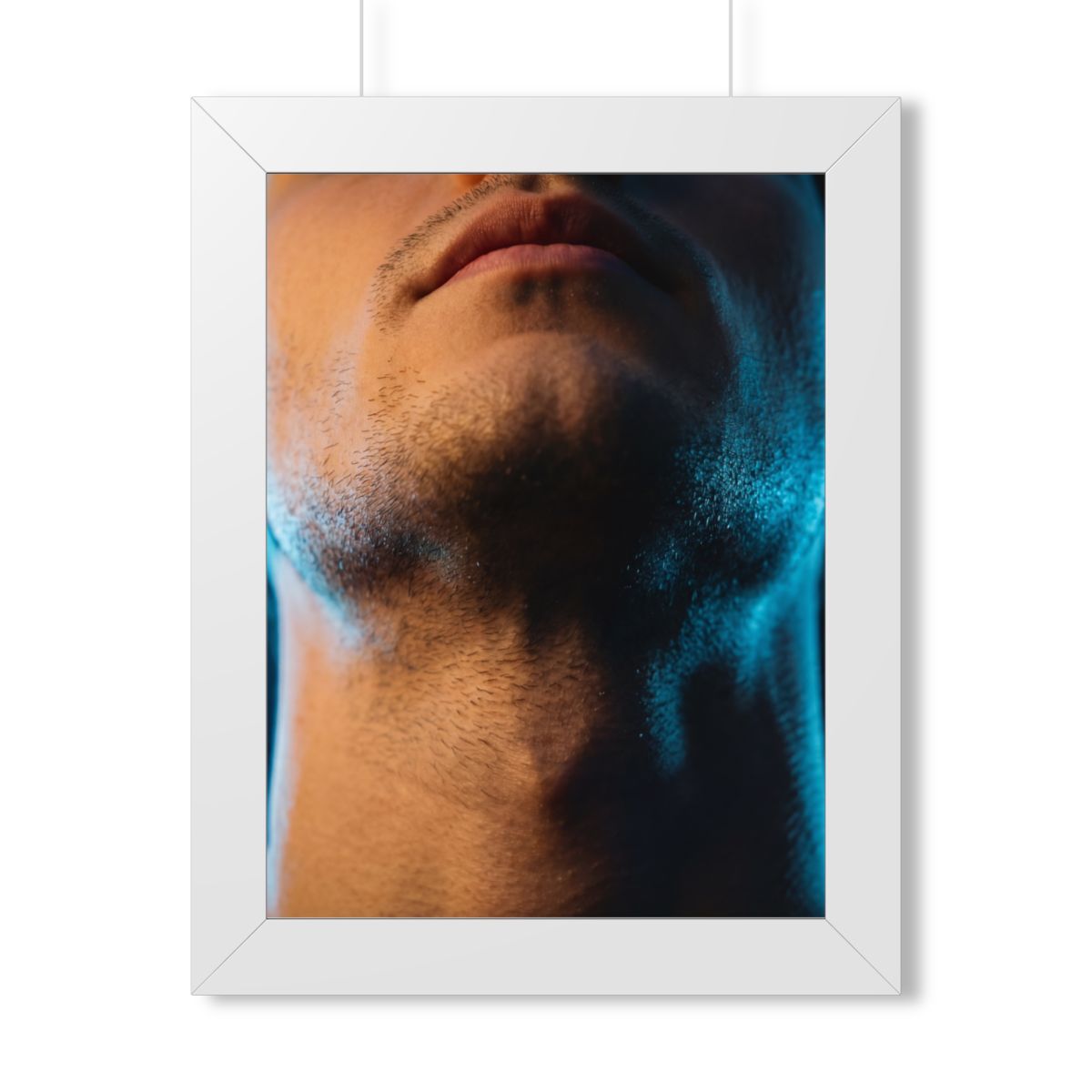 Framed Vertical Poster - Neon Horizon Portrait — White... |...