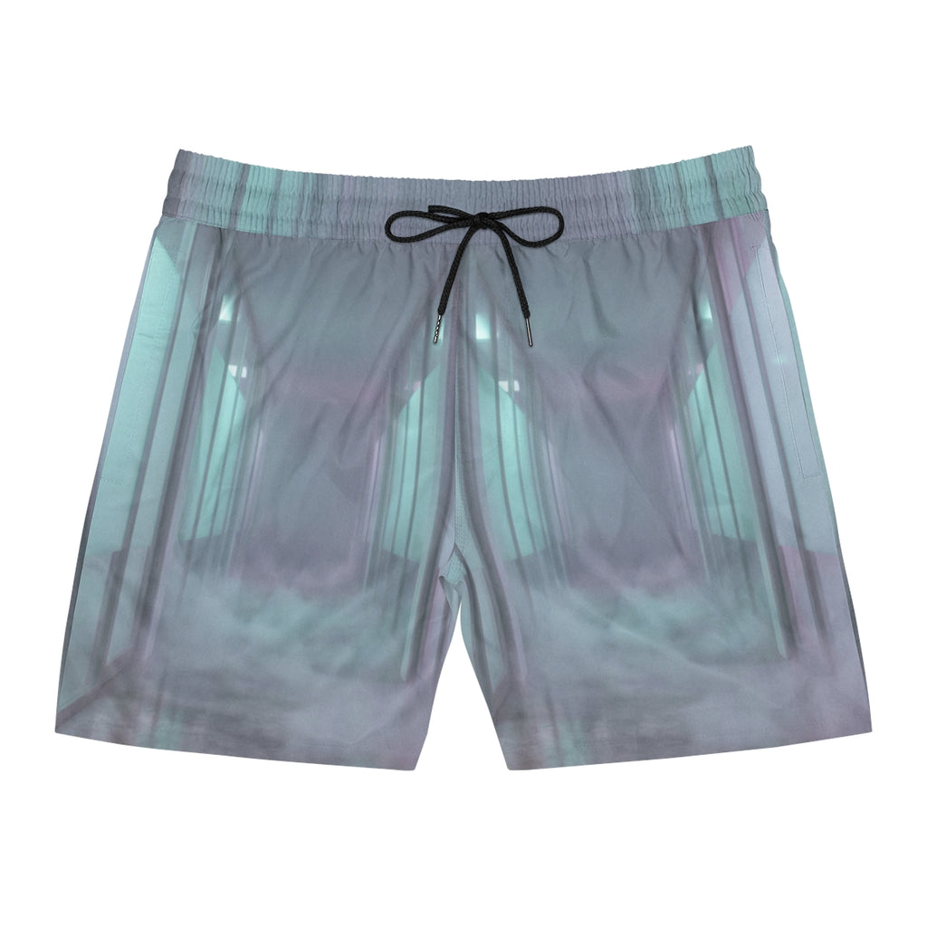 Men's Mid-Length Swim Shorts - Liminal Corridor Fog Art... |...