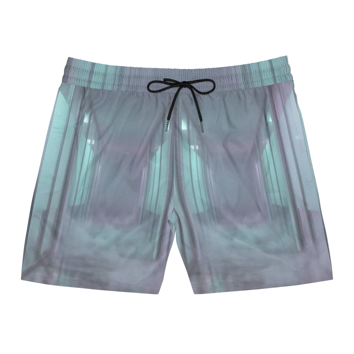 Men's Mid-Length Swim Shorts - Liminal Corridor Fog Art... |...
