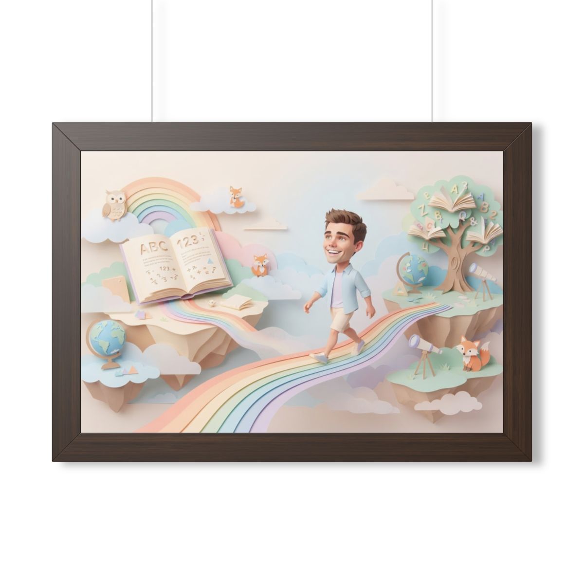 Framed Horizontal Poster - Rainbow Odyssey — Walnut (14×11...