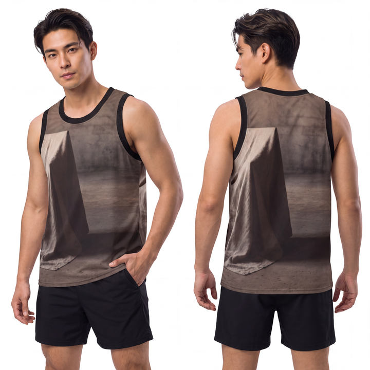 Men's Unisex Basketball Jersey - Silent Chamber Shadowed Chair Art Print