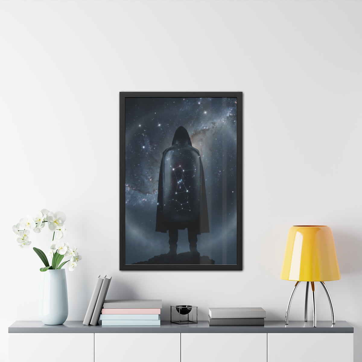 Framed Posters - Cosmic Sentinel Orion Constellation Art —...