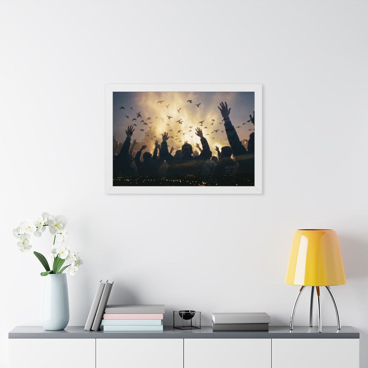 Framed Horizontal Poster - Euphoric Solstice Silhouette Art...