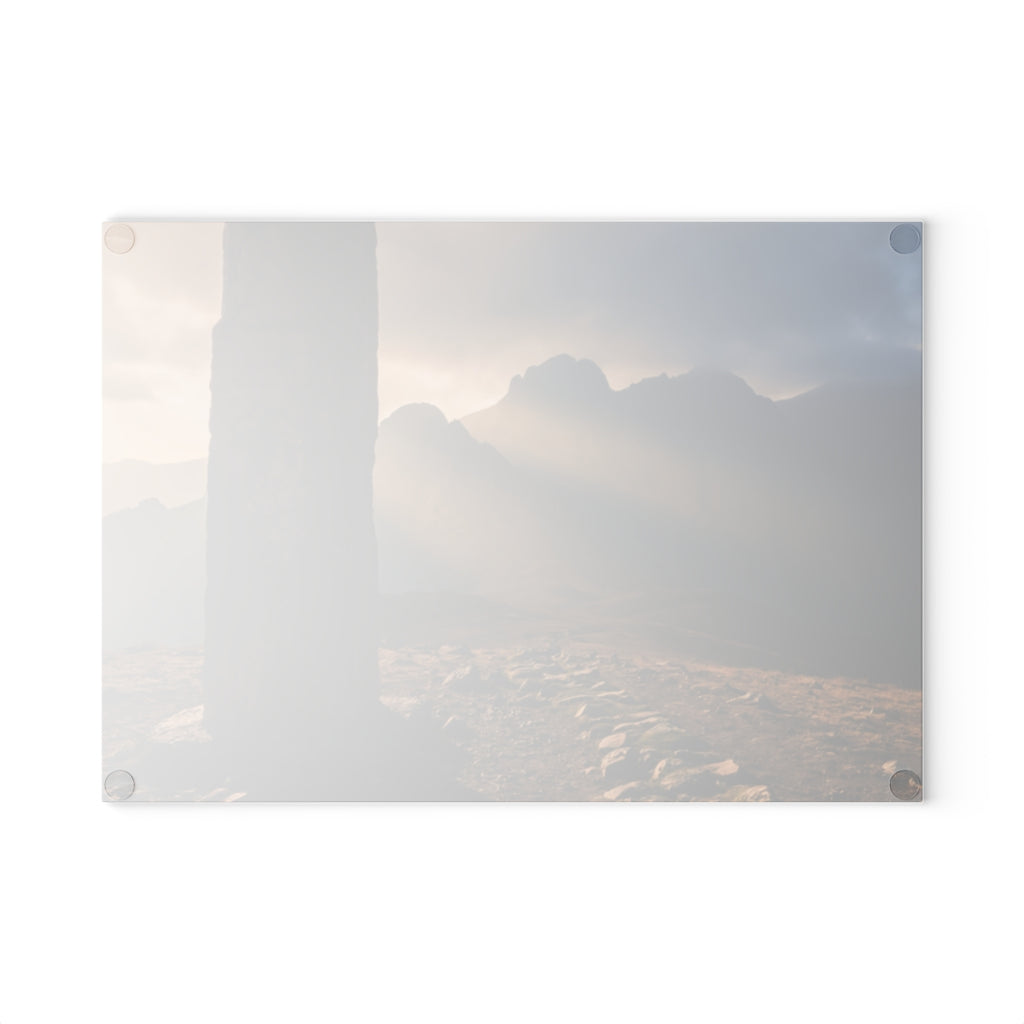 Glass Cutting Board - Mystic Peaks