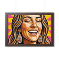 Framed Horizontal Poster - Radiant Joy Boho Pop Art Portrait...