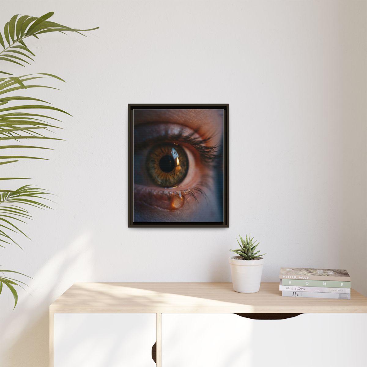 Matte Canvas, Framed - Amber Iris Reflection Fine Art Print...