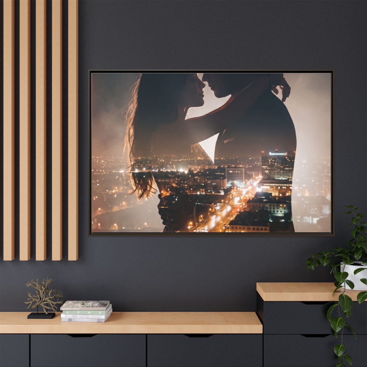 Framed Matte Canvas - Metropolitan Lovers Glow (10×8, 12×9...
