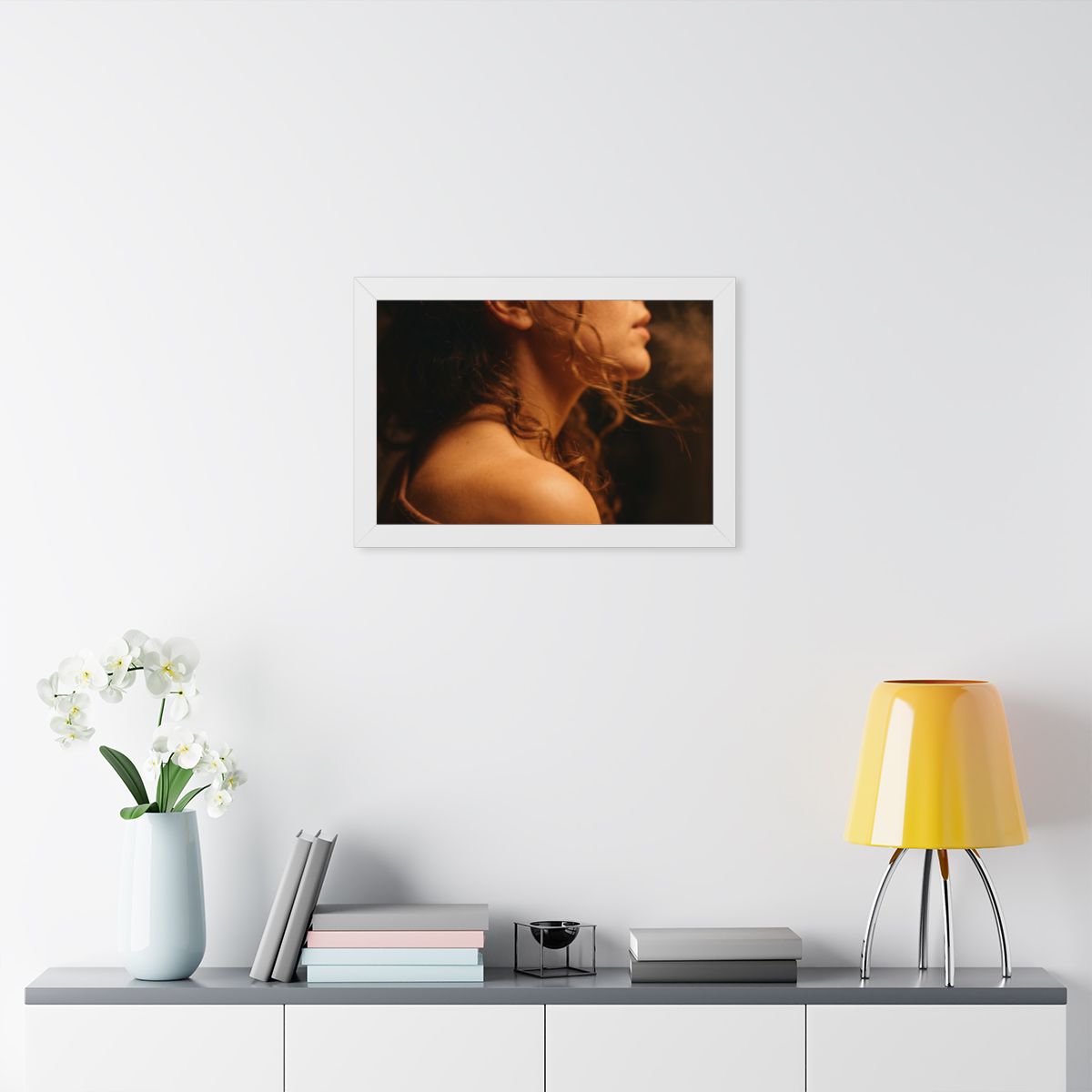 Framed Horizontal Poster - Golden Hour Silhouette Art —... |...