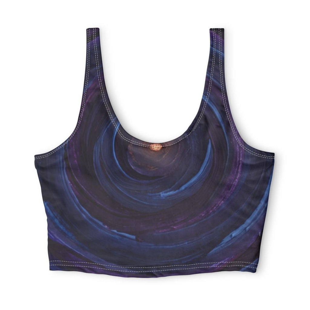 Sports Bra - Cosmic Indigo Vortex Support | Echovira Gallery