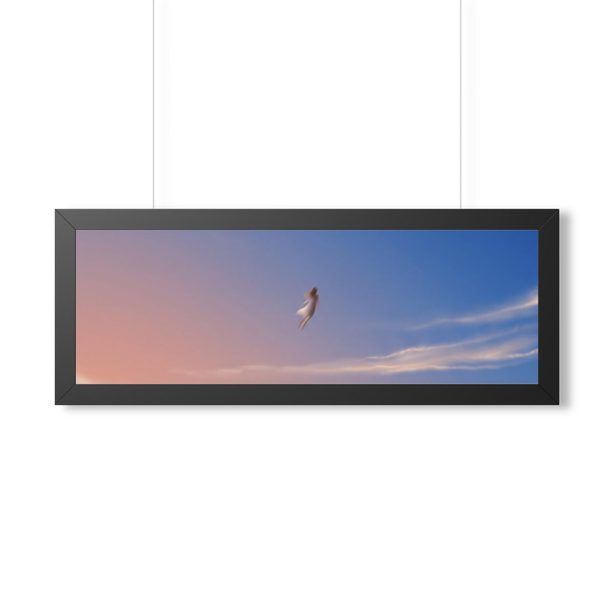 Framed Horizontal Poster - Horizon Sky Calm — Black (14×11...