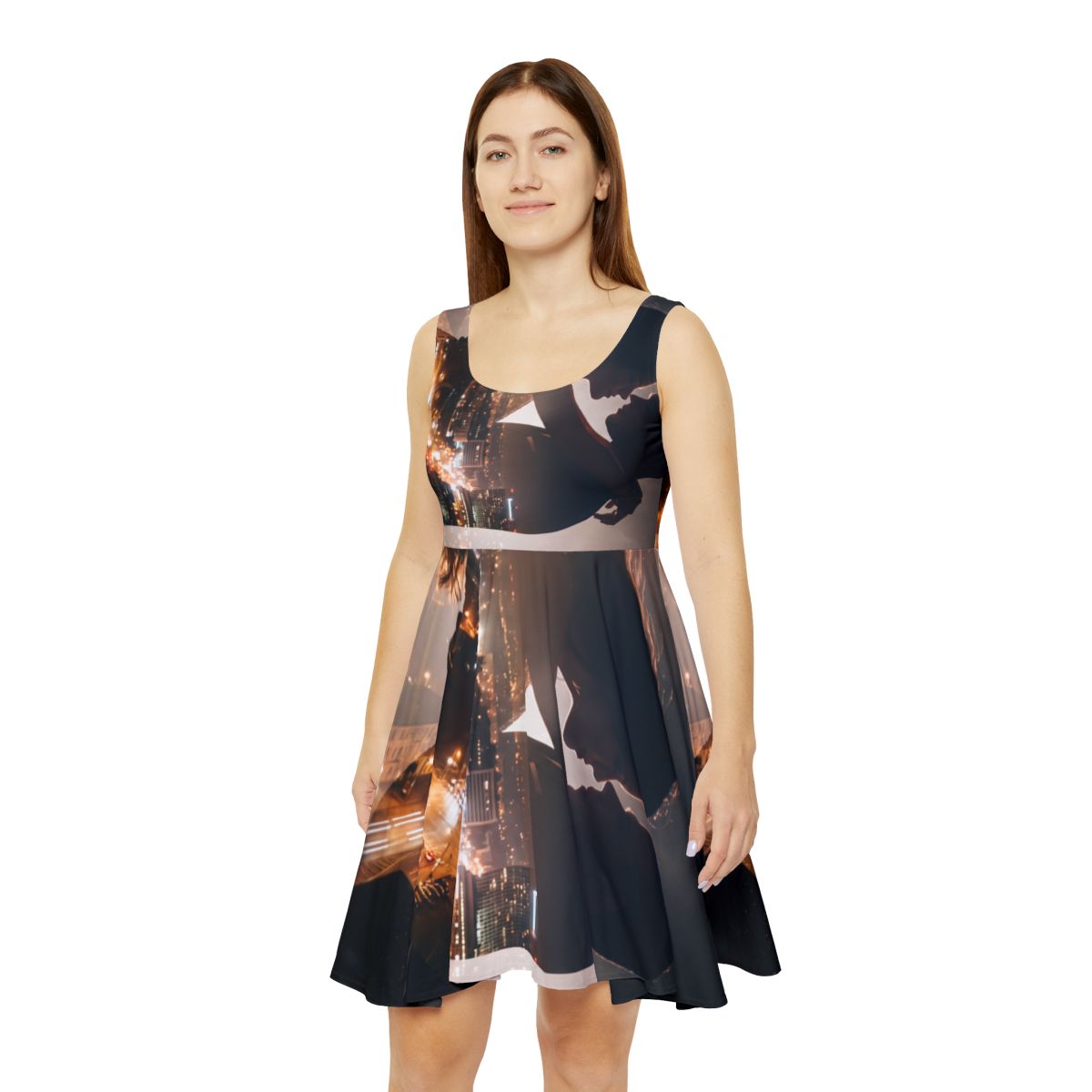 Women's Skater Dress - Midnight City Romance | Echovira...