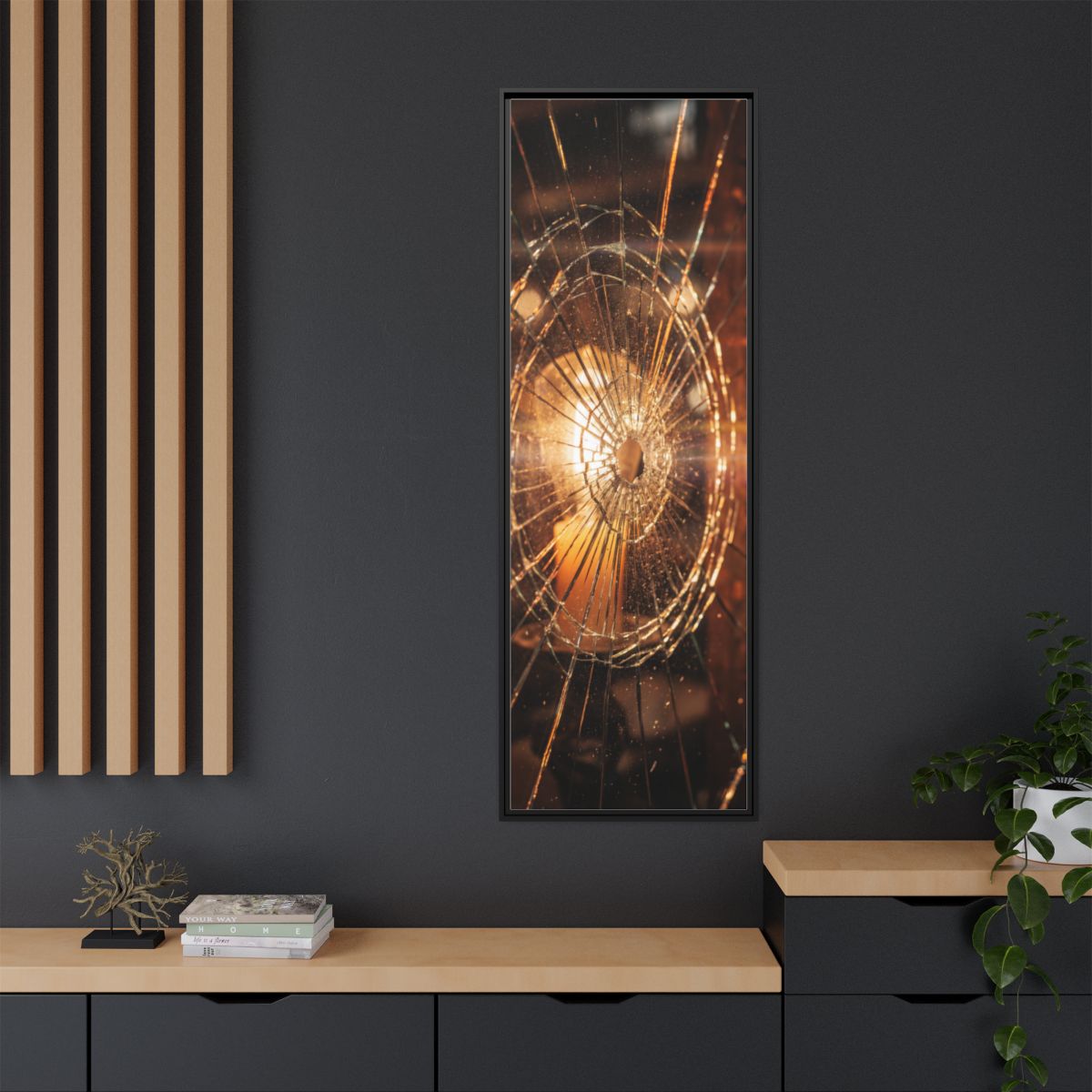 Framed Matte Canvas - Shattered Glass — Black / 1.25"