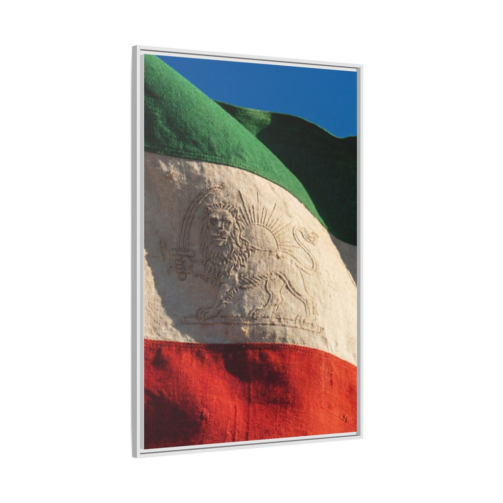 Framed Canvas Art - Distressed Flag — White / 1.25"