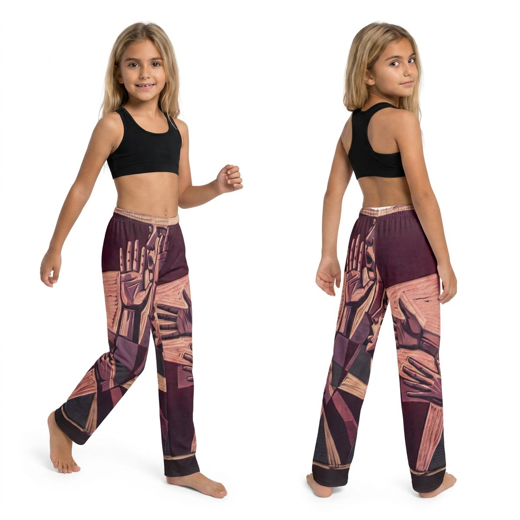 Kids Lounge Pants with Dramatic Wood Relief Art