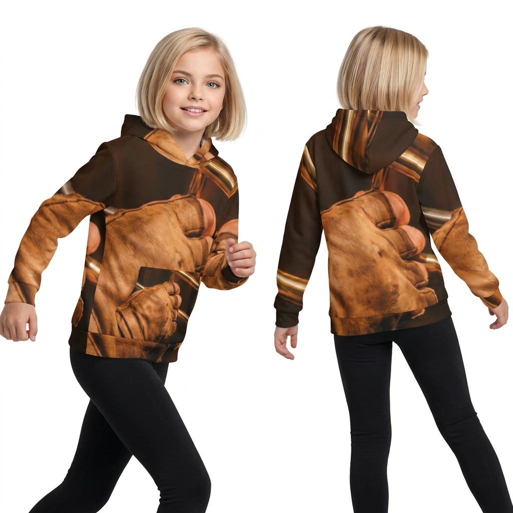 किड्स जैज़ ट्रॉम्बोन ब्रास आर्ट hoodie