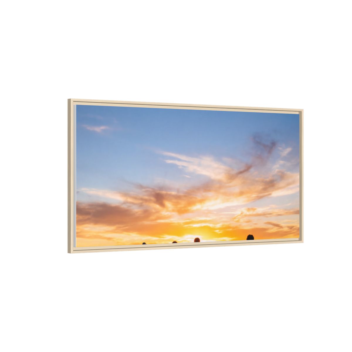 Framed Canvas - Sunset Silhouette — Natural / 1.25"