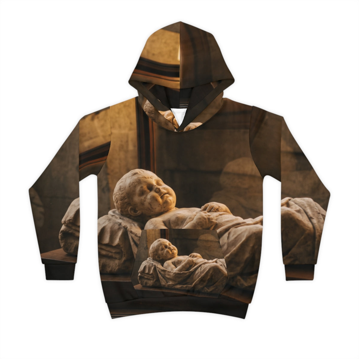 Felpa con cappuccio bambino con reliquia in marmo classico