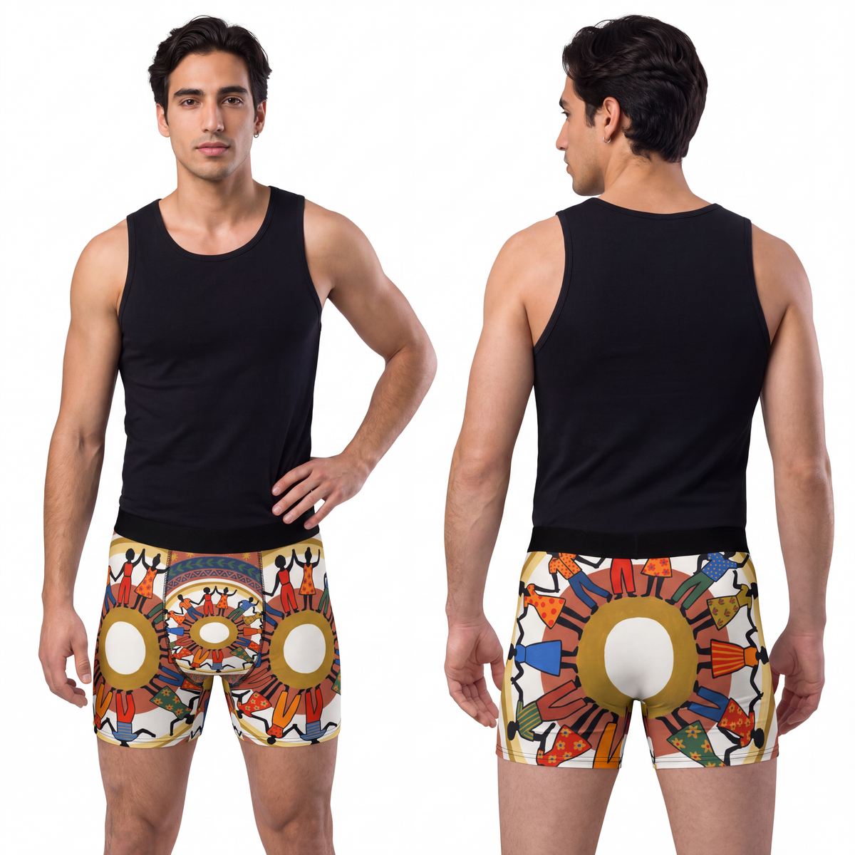 Men's Boxer Briefs - Unity Mandala Folk Art | Echovira...