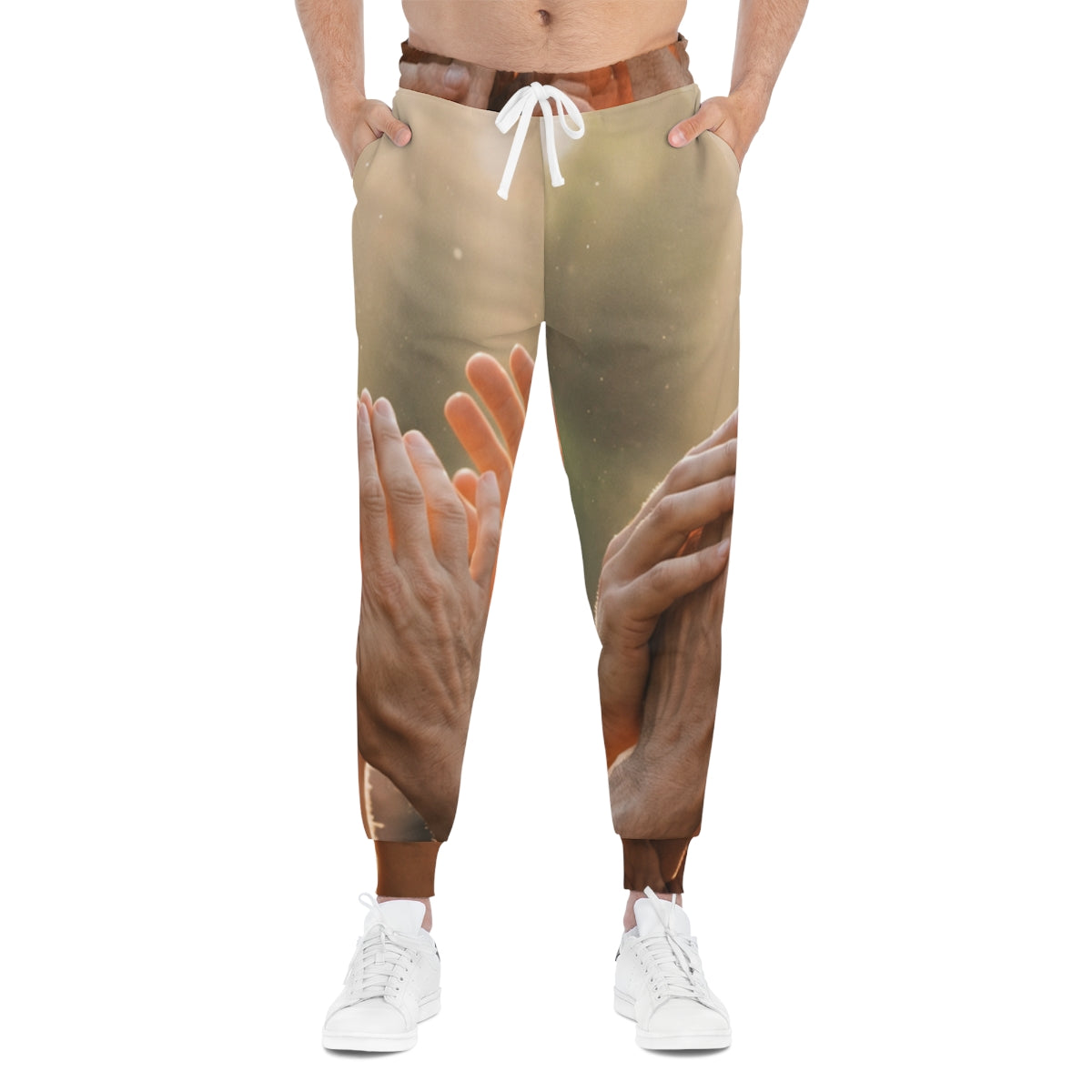Men's Athletic Joggers - Golden Rays of Unity Wall Art |...