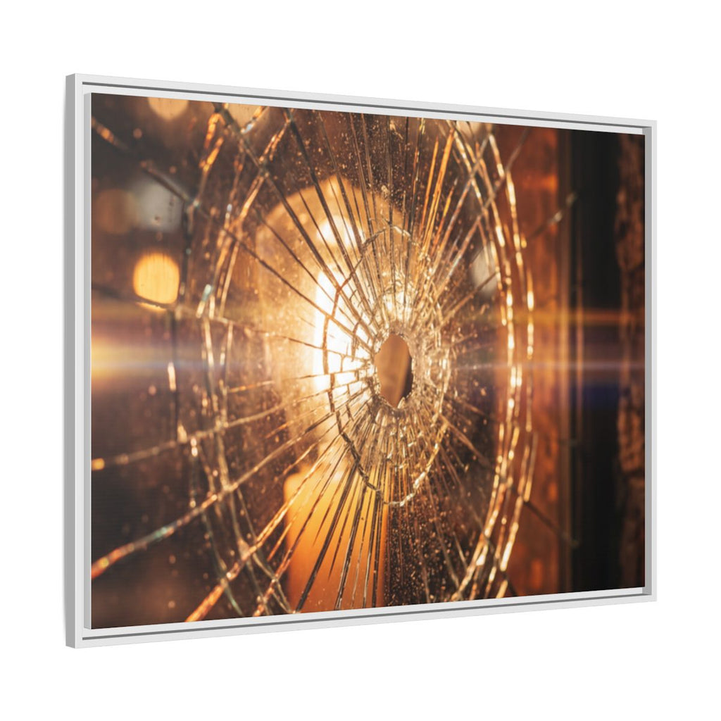 Framed Matte Canvas - Shattered Glass — White / 1.25"