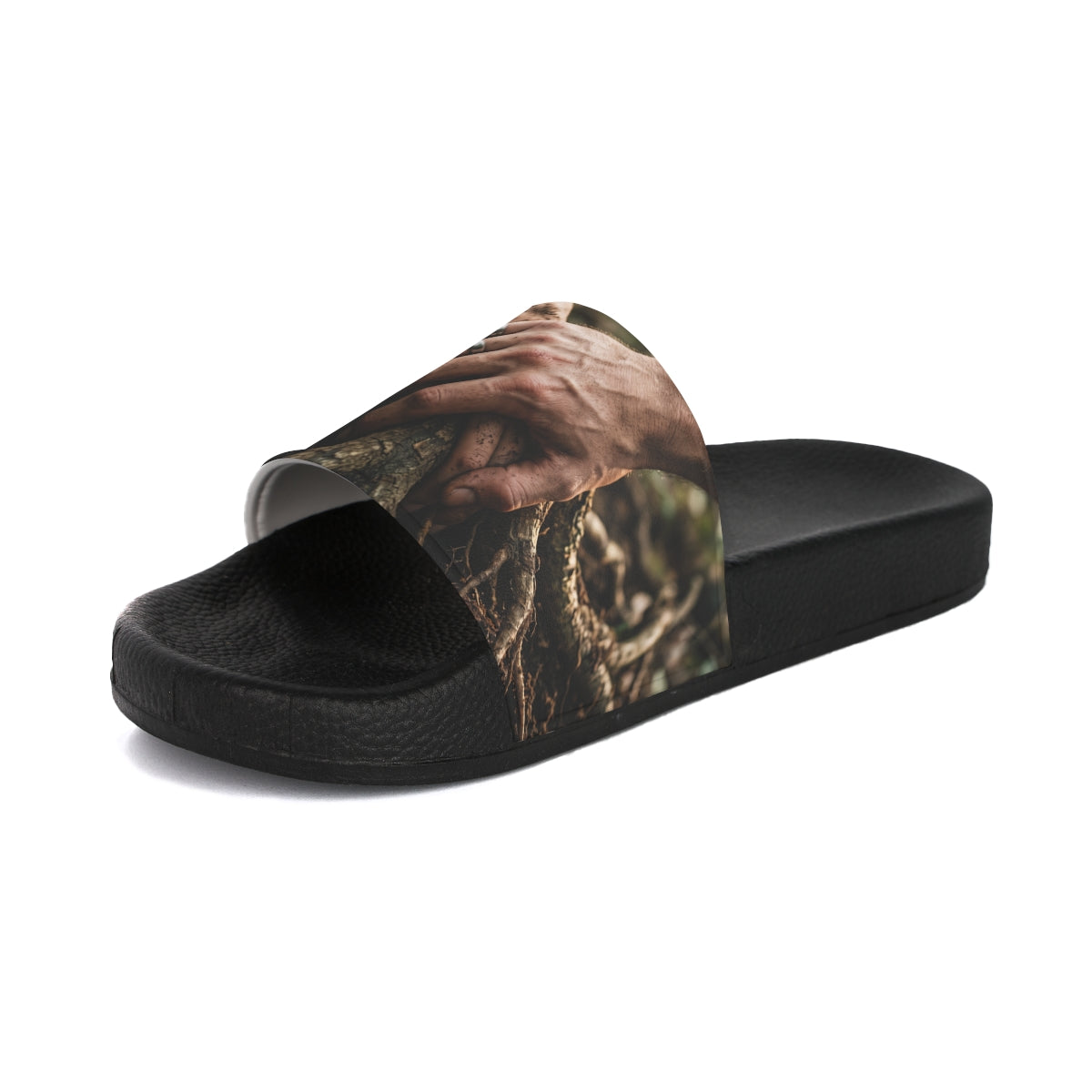 Women's Slide Sandals with Forest Earth Art