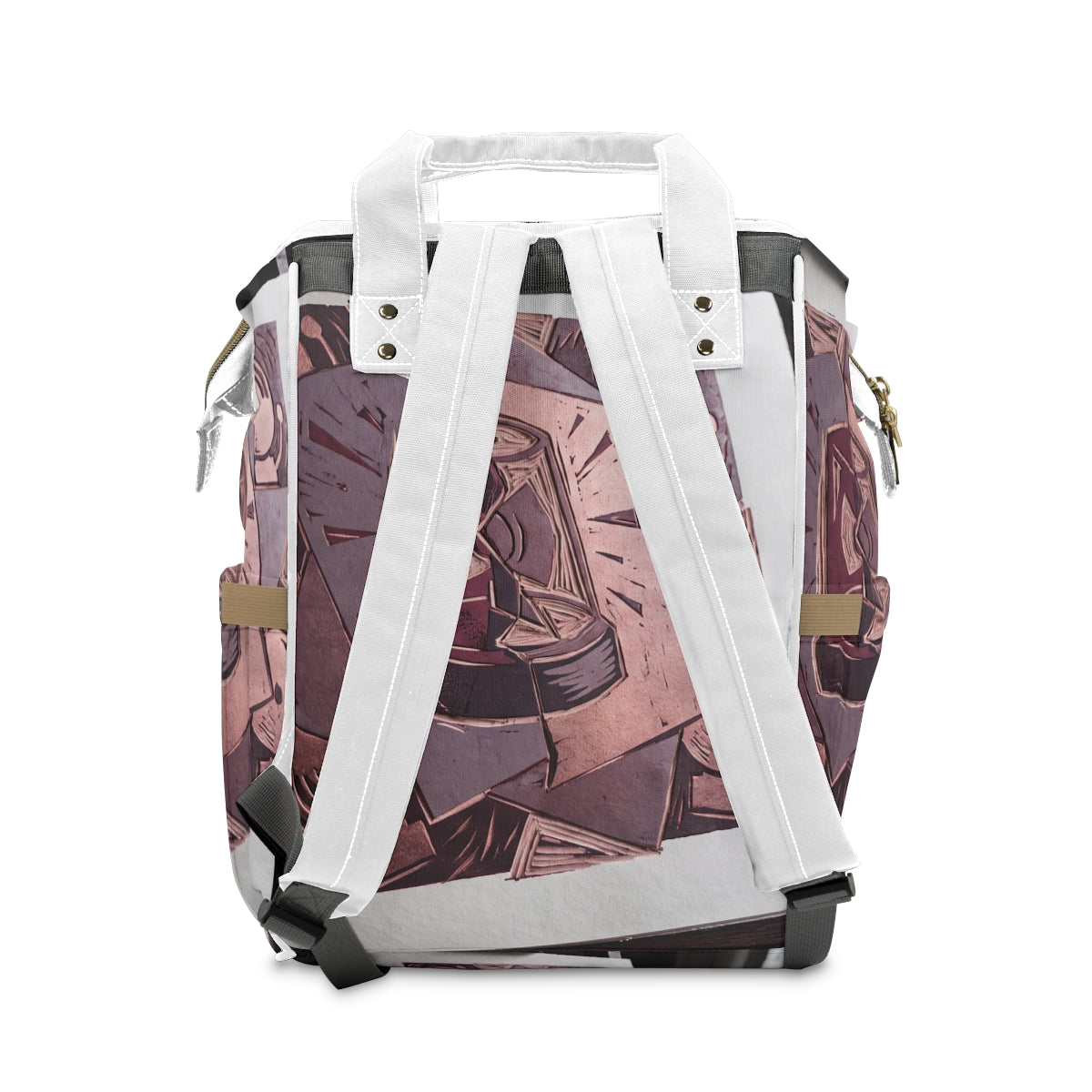 Metronome Diaper Backpack Linocut Art