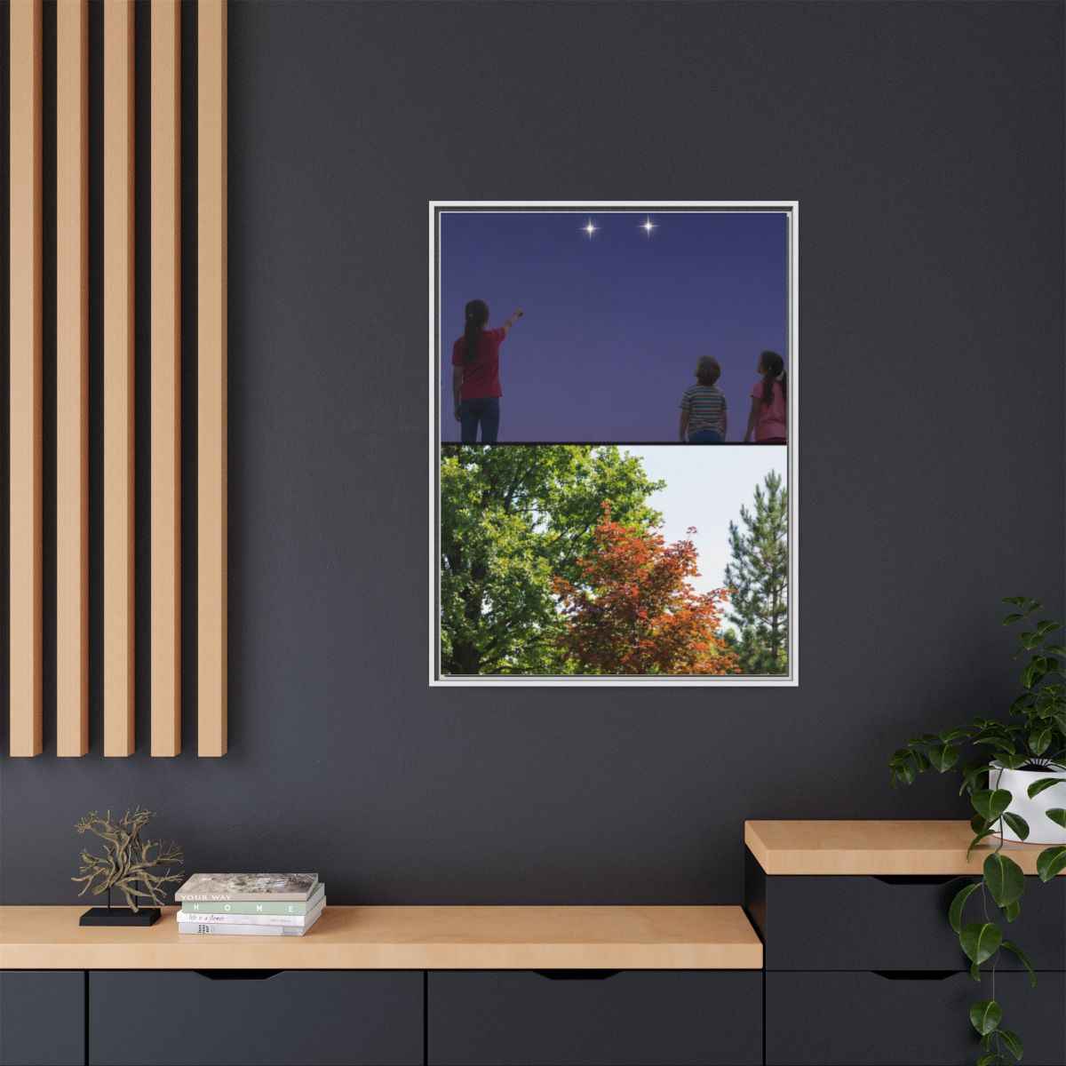 Matte Canvas, Framed - Stardust & Forest Discovery — White /...