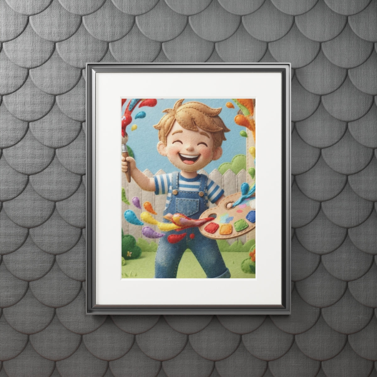 Fine Art Print Passepartout - Little Painter — Portrait... |...
