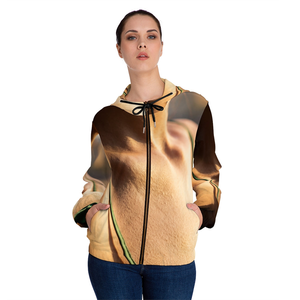 Golden Hour Women's Zip Hoodie - Emerald Sunkissed |...