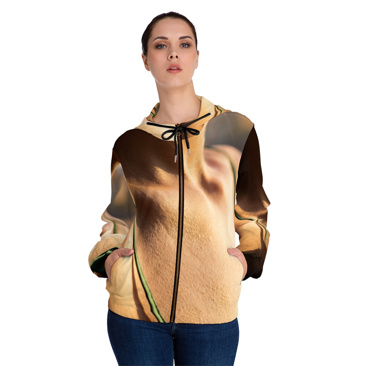 Golden Hour Women's Zip Hoodie - Emerald Sunkissed |...