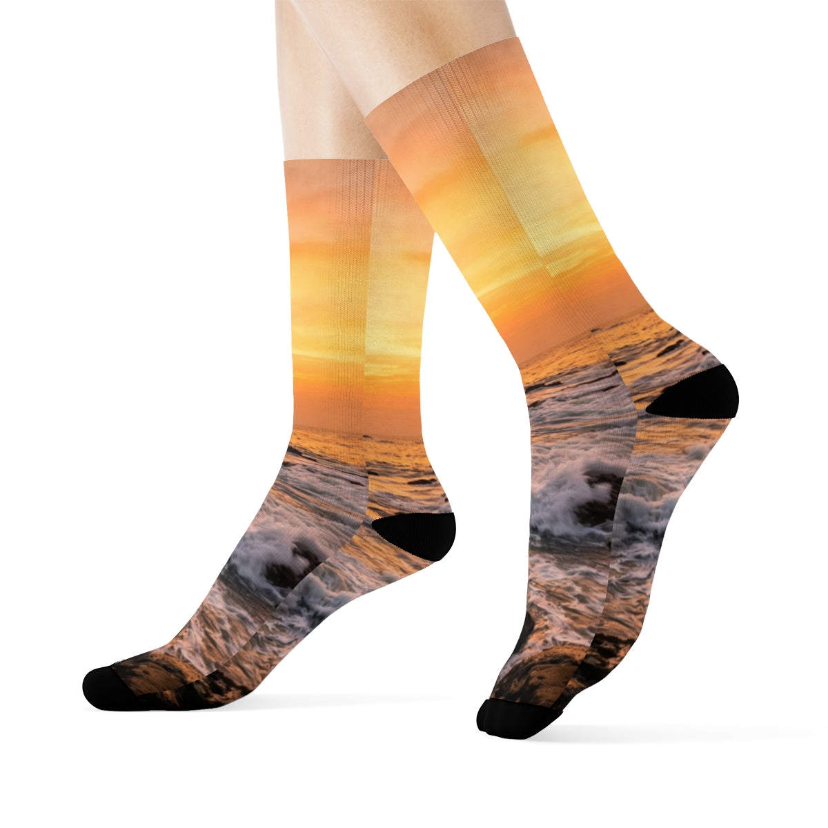 Crew Socks - Sunrise Wave Design
