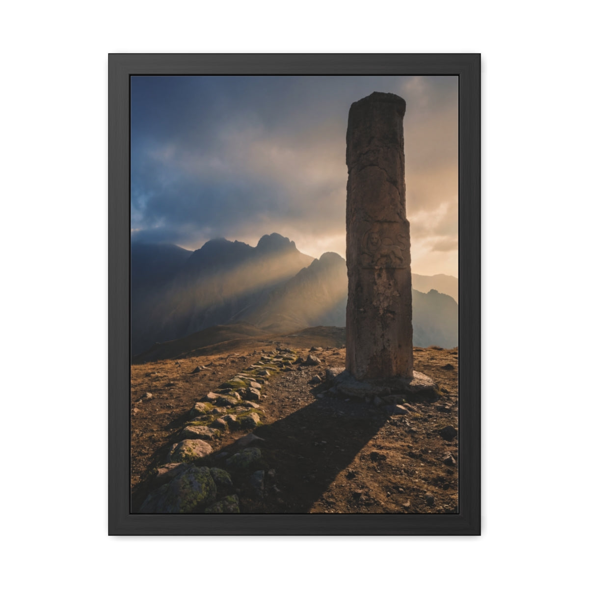 Framed Poster - Ancient Lion & Sun
