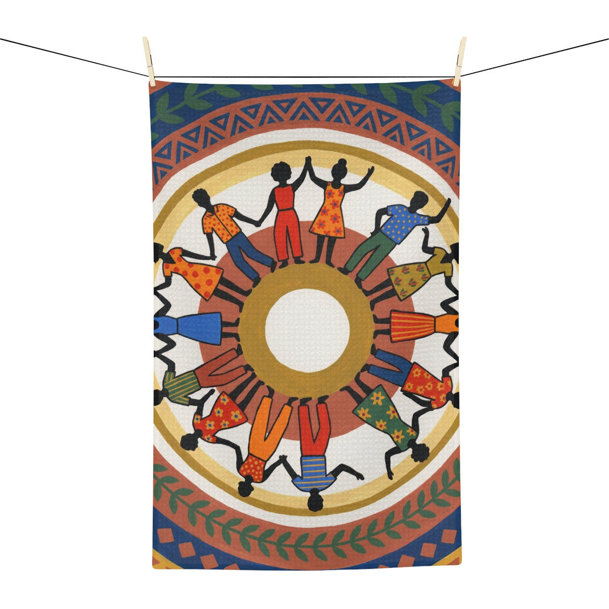 Microfiber Tea Towel - Unity Mandala Folk Art | Echovira...
