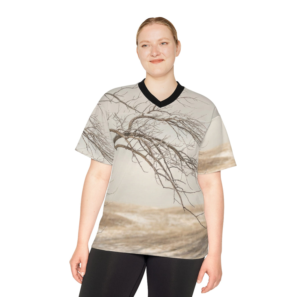 Unisex Football Jersey - Winter Branch Solitude Landscape |...