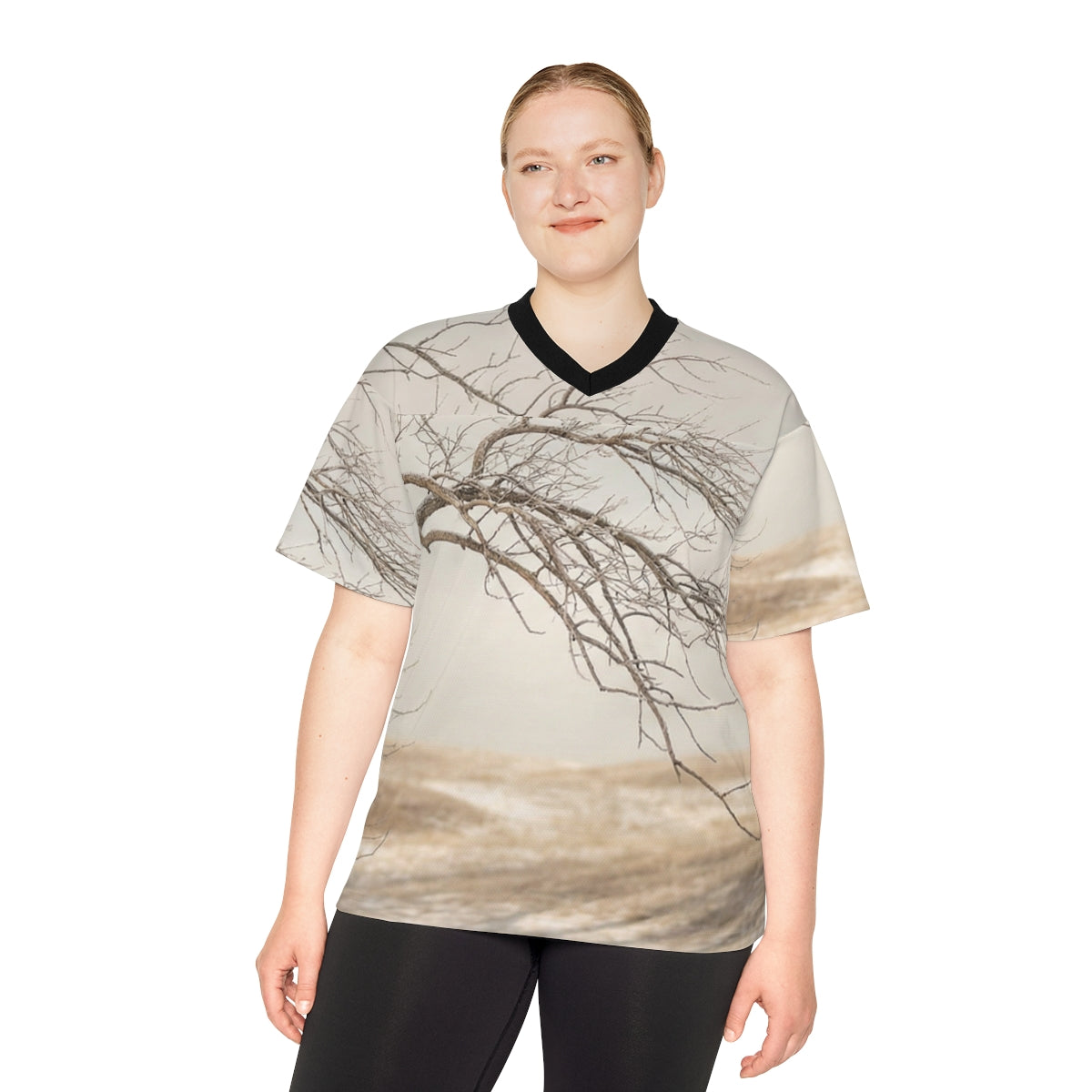 Unisex Football Jersey - Winter Branch Solitude Landscape |...